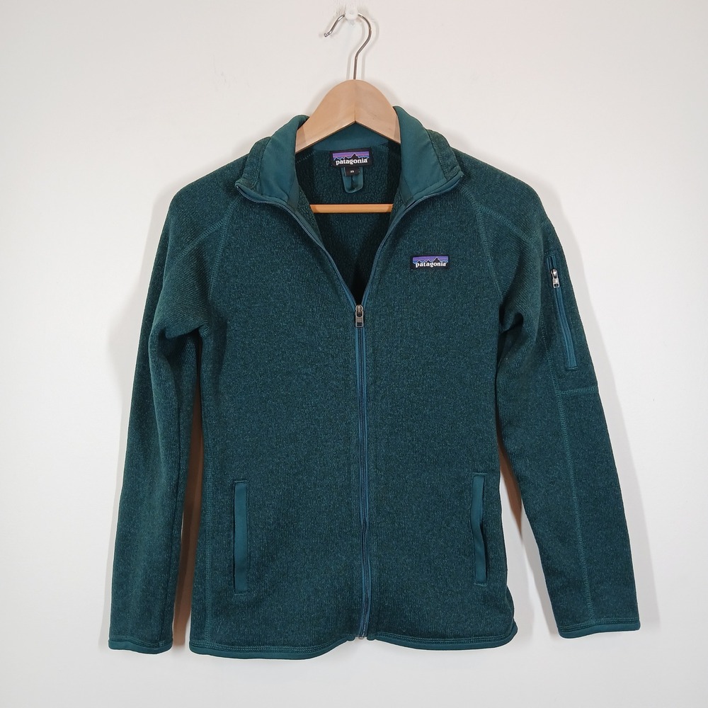 Patagonia Fleece Jacket Women XS Teal Recycled Polyester Full Zip Outdoor